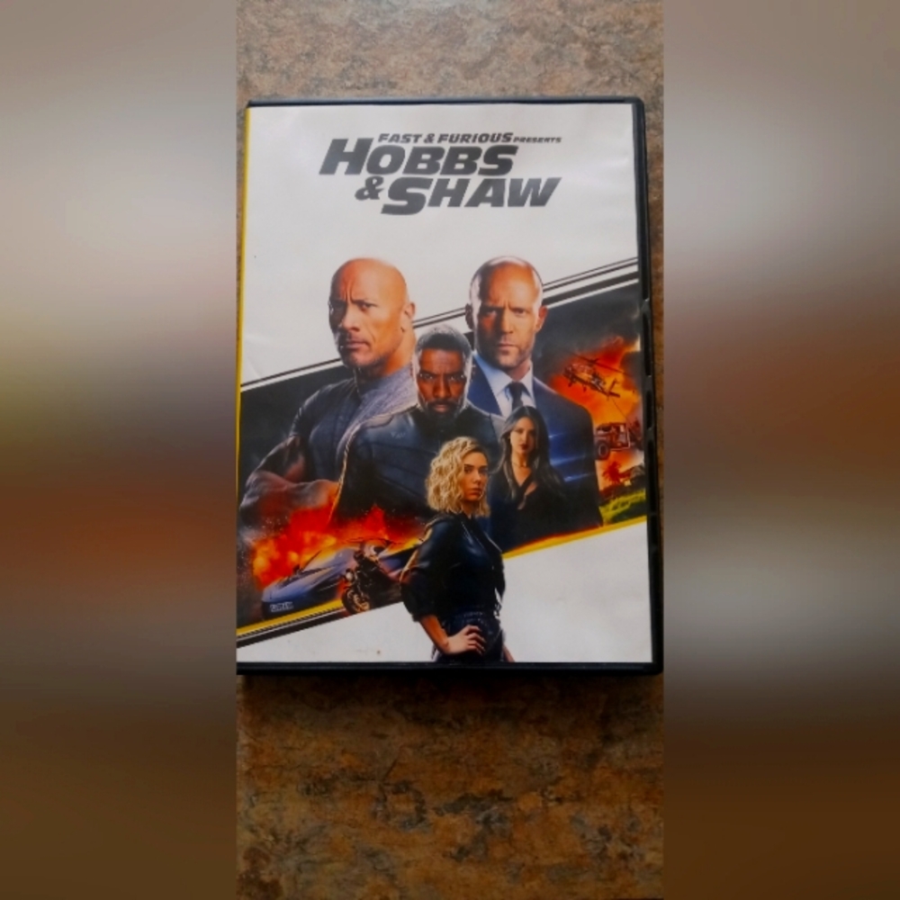 Hobbs & Shaw (DVD) - White and Black Cover, Yellow Accents